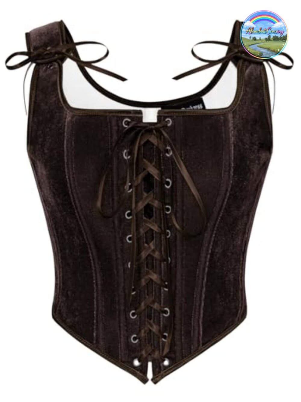 Velvet Renaissance Corset Top Lace-Up Bustier Bodice for Women